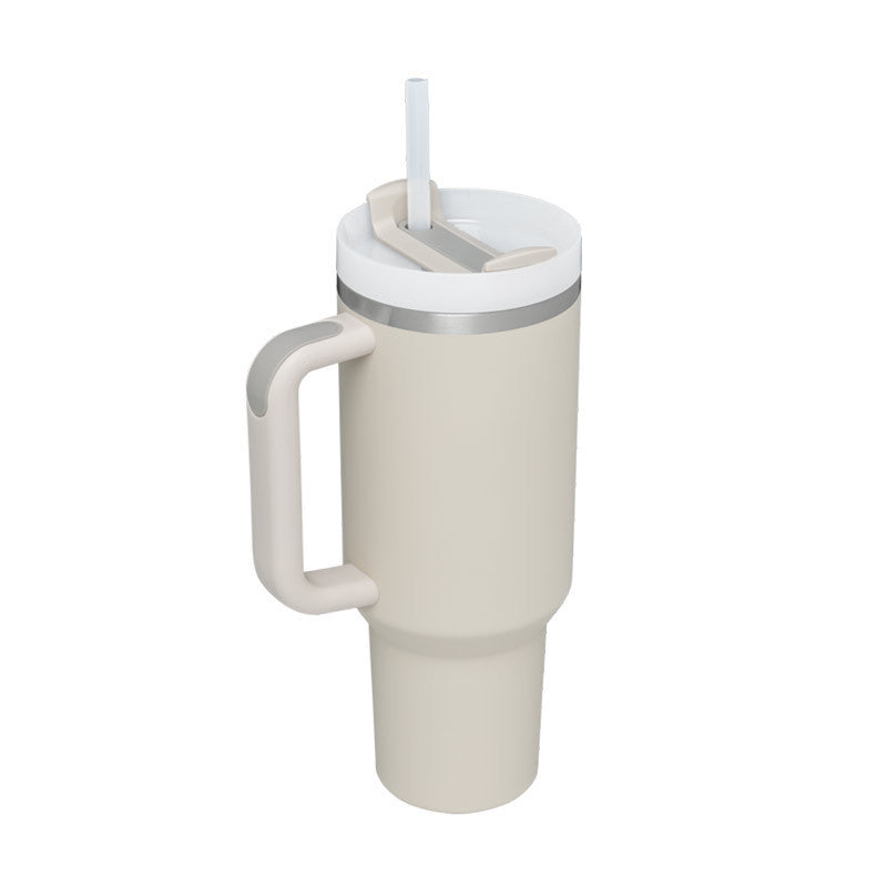 40-oz-Becher mit Griff, Strohhalm, isoliert, auslaufsicherer Vakuum-Kaffeebecher aus Edelstahl mit Deckel, konischer Becher, Geschenke für Valentinstagsliebhaber, geeignet für Auto, Fitnessstudio, Büro, Reisen