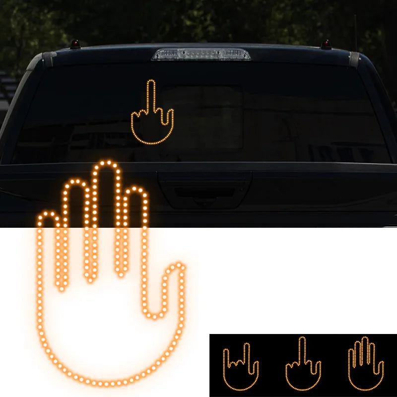 -LED Auto Gesture Light – Beleuchtetes Handzeichen mit Fernbedienung
-LED Handzeichen-Lampe fürs Auto – Lustiges Warn- & Spaßlicht