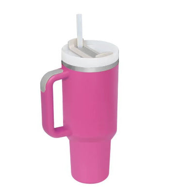 40-oz-Becher mit Griff, Strohhalm, isoliert, auslaufsicherer Vakuum-Kaffeebecher aus Edelstahl mit Deckel, konischer Becher, Geschenke für Valentinstagsliebhaber, geeignet für Auto, Fitnessstudio, Büro, Reisen