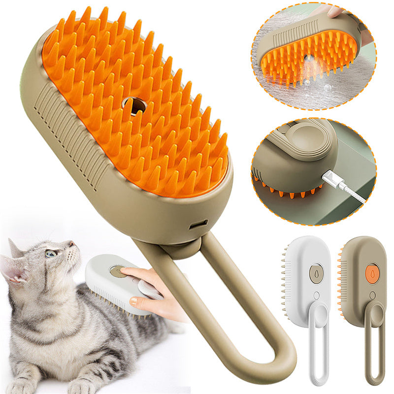 Dampfbürste für Katzen, Dampfbürste für Hunde, 3-in-1, elektrische Sprühbürste für Katzenhaare zur Massage, Fellpflegekamm für Haustiere, Haarentfernungskämme, Haustierprodukte