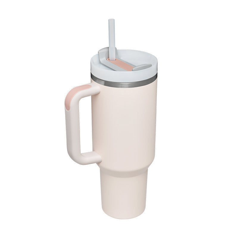 40-oz-Becher mit Griff, Strohhalm, isoliert, auslaufsicherer Vakuum-Kaffeebecher aus Edelstahl mit Deckel, konischer Becher, Geschenke für Valentinstagsliebhaber, geeignet für Auto, Fitnessstudio, Büro, Reisen