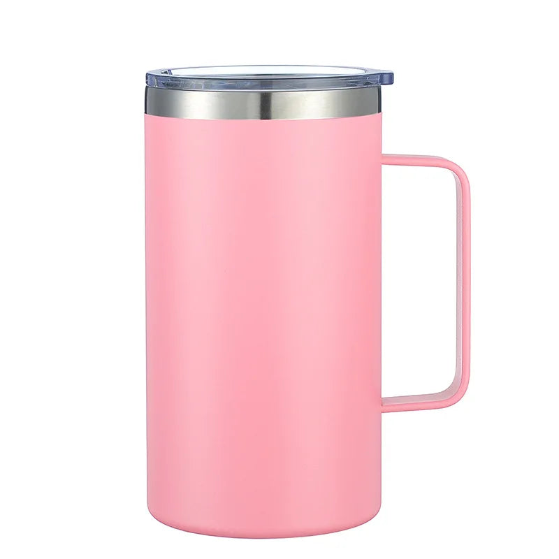 24oz Edelstahl Kaffeetasse Thermosbecher Auslaufsichere Reise Thermoskanne Isolierte Wasserflasche