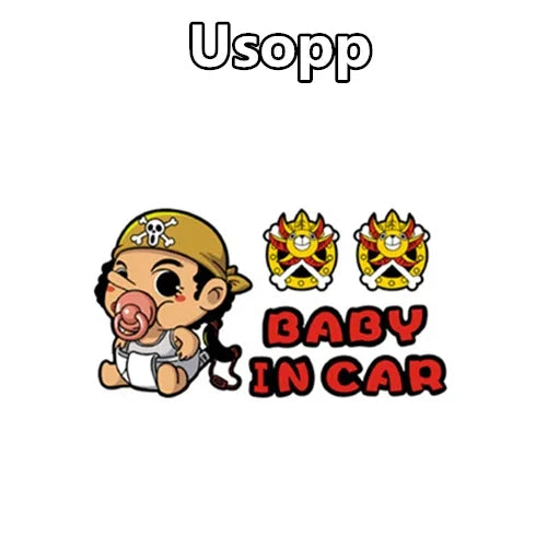 Car Stickers Japan Anime Baby In Car on Board Decals Auto Tuning Styling Laptop decal for refrigerator helmet luggage 19cm*11cm