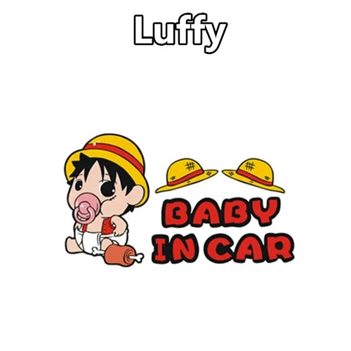 Car Stickers Japan Anime Baby In Car on Board Decals Auto Tuning Styling Laptop decal for refrigerator helmet luggage 19cm*11cm