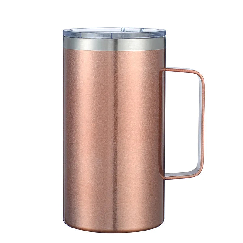 24oz Edelstahl Kaffeetasse Thermosbecher Auslaufsichere Reise Thermoskanne Isolierte Wasserflasche