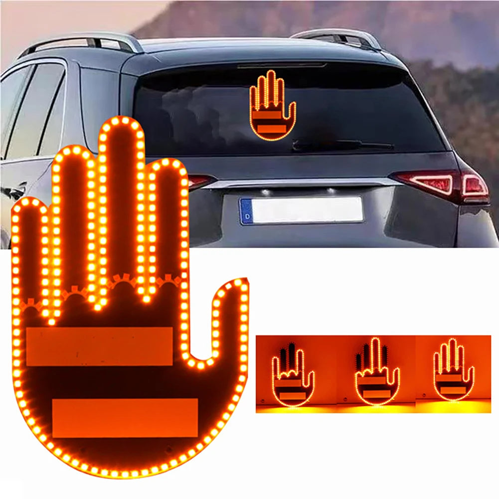 -LED Auto Gesture Light – Beleuchtetes Handzeichen mit Fernbedienung
-LED Handzeichen-Lampe fürs Auto – Lustiges Warn- & Spaßlicht